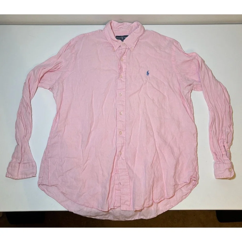 Polo Ralph Lauren Custom Fit 100% Linen Button Down Shirt | 2XL